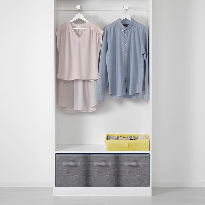 ShellKingdom Storage Bins, Foldable Fabric Storage Cubes And Cloth Storage | Storage Organizer For Closet And Toys, 10.5x10.5x11 INCH, 2 Pack (Dark Gray with Black Stripe)