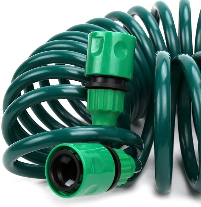 Recoil Garden Hose 25FT EVA Water Hose with 7-Pattern Spray Nozzle,Curly Self Coiling Lightweight Garden Hose,Retractable Garden Coil Hose for Lawn Patio