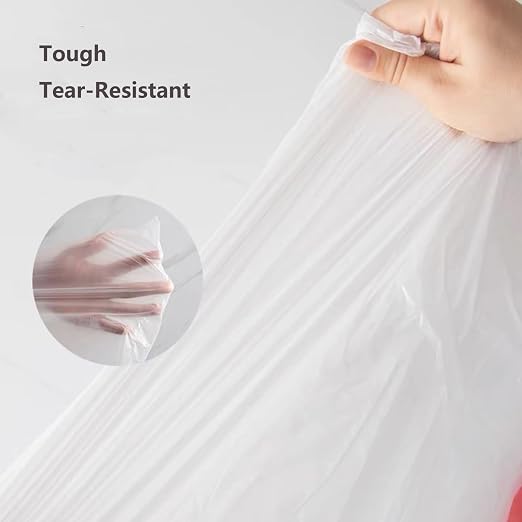 Trash Bags for Bins Up to 4 Gallons,White Small Trash Bags,100 Total | Trash Bags for Bathroom,Kitchen,Office,Living Room,Drawstring Garbage Bags