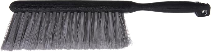 SPARTA Counter and Bench Brush, Flagged Bristles, 8 Inch, Gray | Flo-Pac, Polypropylene Bristles and Block, Fine Dust and Sawdust, Smooth Surfaces, BPA Free