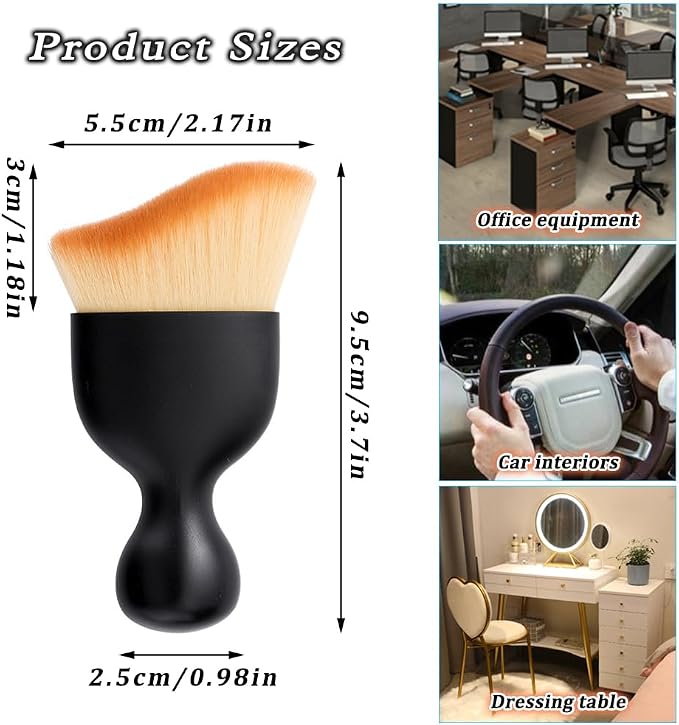 2 Pcs Car Detailing Brush, Car Interior Wash Brush Cleaning Brush, Yellow | Car Brush Ideal for Exterior, Dashboard, AC Vents, Leather & Engines, Soft Bristles