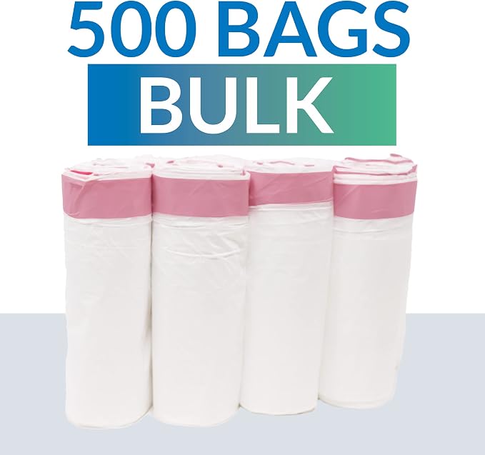Reli. Tall Kitchen Drawstring Trash Bags 13 Gallon | 500 Count Bulk, White | Kitchen Garbage Bags 13 - 16 Gallon Capacity | Red Drawstrings | Leak Proof | Tear Resistant