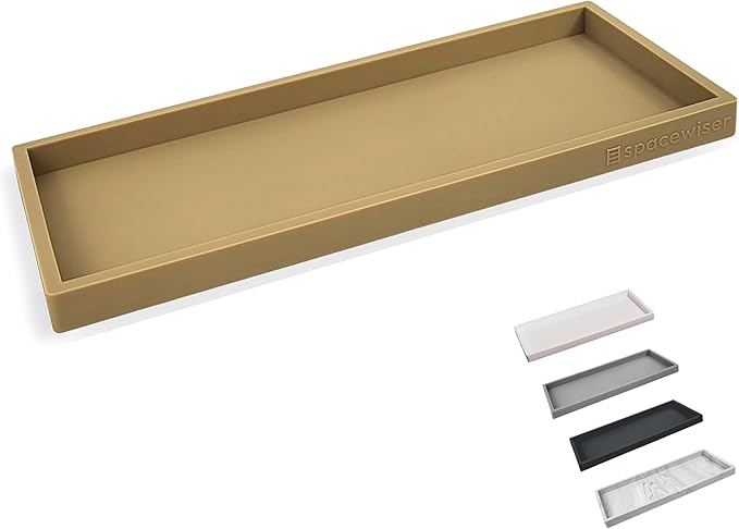 Spacewiser Silicone Countertop & Vanity Tray – 11.7” Bathroom Counter Tray | Bathroom Tray, Bathroom Tray Countertop, Tray for Bathroom Counter, Silicone Kitchen Tray for Counter & Countertop Organizer