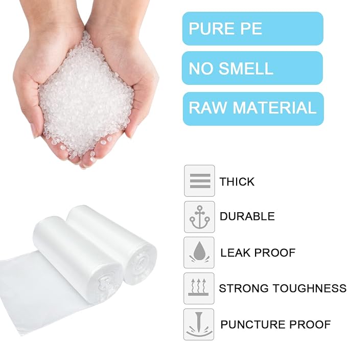 1 Gallon Trash Bags, Clear Wastebasket Liners 120 Count | Extra Small Strong Garbage Bags for Office Home Bathroom Car Desktop