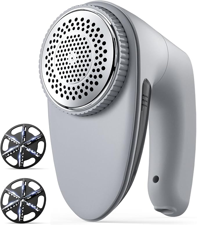 Bymore Fabric Shaver, Lint Shaver, Sweater Shaver for Clothes, Gray | Large 65mm head and six-leaf blades cover more area in fewer passes for fast, even care on sweaters, couches and furniture