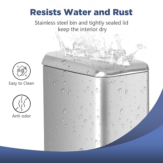 1.3 Gallon Kitchen Trash Can, Stainless Steel, Removable Plastic Inner Bucket, Foot Pedal, for Bathroom,(2 Set)
