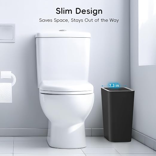 Lysam 4 Gallon Trash Can 3 Packs, Bedroom Trash Can with Lid & Trash Bags | Small Garbage Can Press-Top for Dog & Child Proof, Oder Seal, Waste Basket for Bedroom, Office, Living Room, Bathroom, Grey