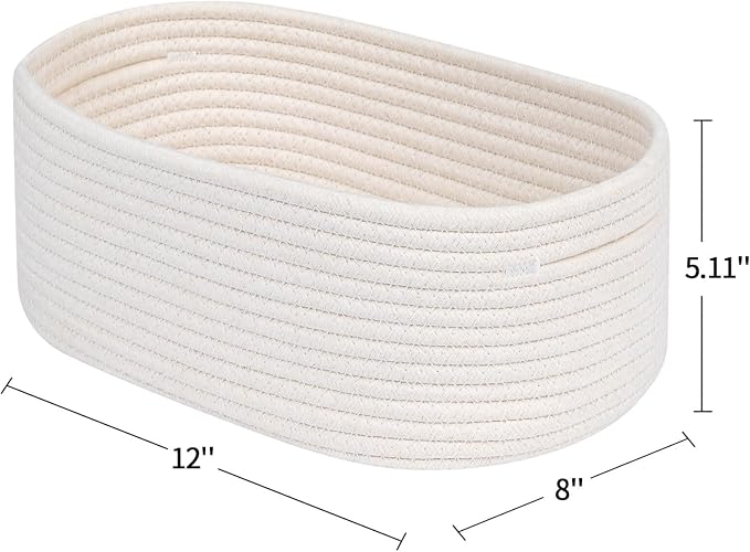CubesLand Cube Shelf Closet Storage Basket Bin,Woven Basket for Organizing | Long-lasting &Skin-friendly Toy Storage Basket Bin,Stylish Room Decor Basket,Off White Cotton Rope Basket 2 Packs