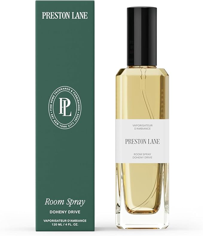 Preston Lane Room Spray Air Freshener, Home Fragrance - Doheny Drive | Water-based Non-toxic Air Freshener Spray, 3.4 fl oz, Elegant Long-Lasting Room Scent, Odor Eliminator, Fine Mist Spray