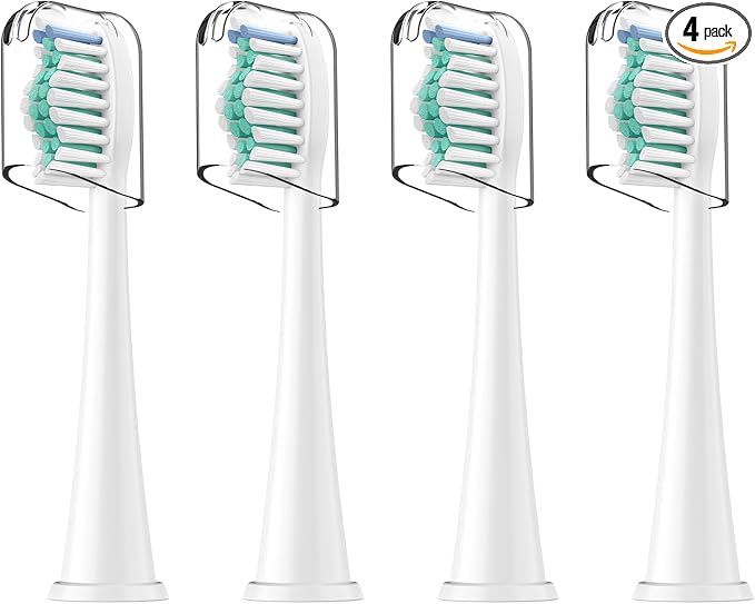 Toothbrush Heads, 4 Pack Electric Toothbrush Replacement Heads for Philips Sonicare Soft Dupont Bristles Replacement Toothbrush Heads for Oral Care