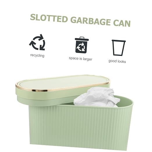 Alipis Sleek Slim Trash Can with Lid for Bathroom Bedroom and Kitchen Stylish Narrow Waste Basket for Spaces Odor-Blocking Design Easy to Clean for Home Decor