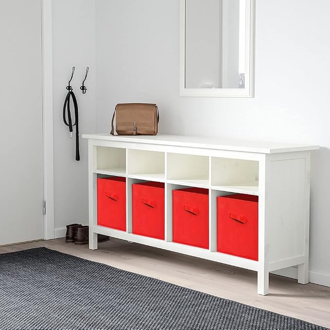 ShellKingdom Storage Bins, Foldable Fabric Storage Cubes And Cloth Storage | Storage Organizer For Closet And Toys, 10.5x10.5x11 INCH, 2 Pack (Red)
