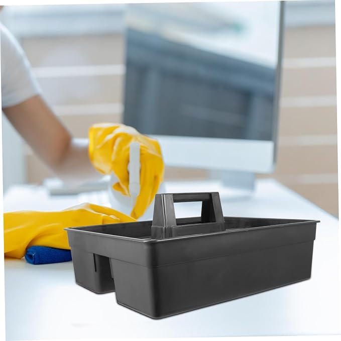 Veemoon Plastic Cleaning Caddy with Handle for Housekeeping Supplies Versatile Storage Basket for Cleaning Products Portable Organizer for Hotel Room Home Use