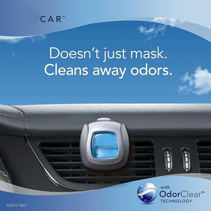 Febreze Car Air Fresheners, 2 Linen & Sky and 2 Hawaiian Aloha Scents, Odor Eliminator for Strong Odors (4 Count)