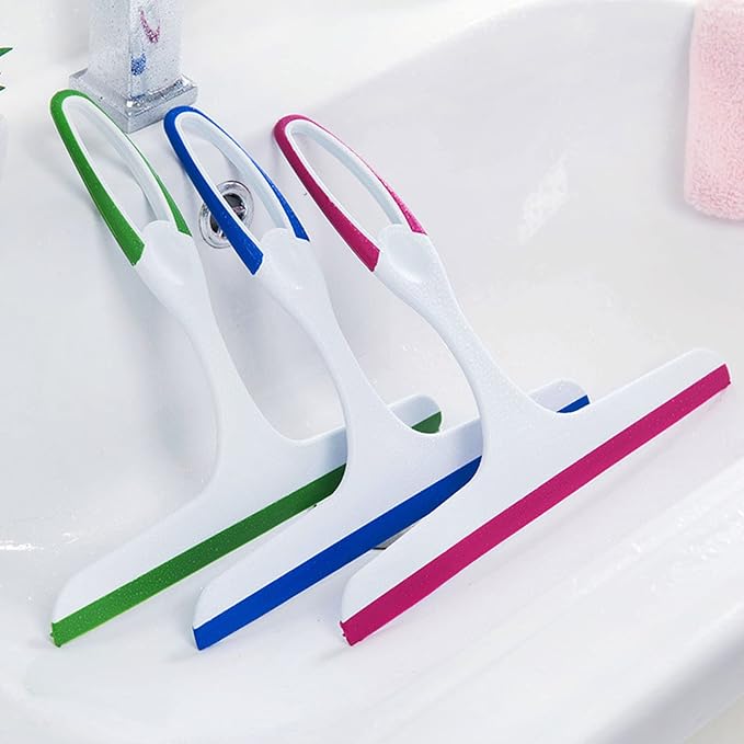Shower Squeegee Window Glass Wiper Cleaner Heavy Duty Window Scrubber for Bathroom Kitchen Car Tool, Blue