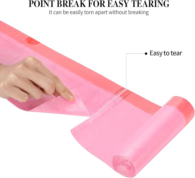 60 Counts Drawstring Small Trash Bags,4 Gallon Small Garbage Bags,Pink | Thicken Drawstring Trash Bags for Kitchen,Bathroom,Bedroom,Home,Office Trash Cans