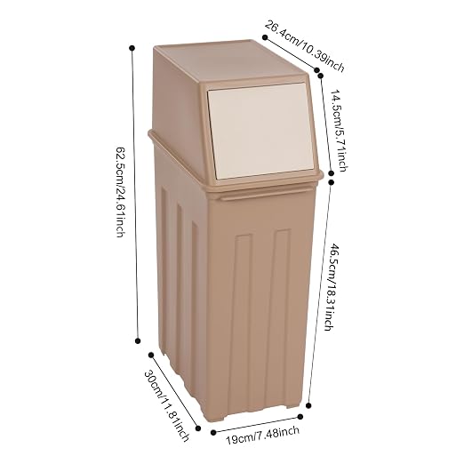 8 Gallon Trash Can, Slim Trash Can with Lid Tall & Narrow Rubbish Bins | 7.5×11.8×24.6in Touchless Trash Cans Garbage Can for Kitchen Living Room Outdoor Garden School