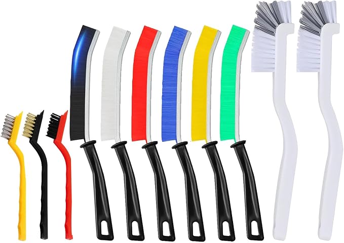 TuTuYa 11PCS Cleaning Brush Set, Deep Cleaning Groove Gap Cleaning Tool | Remove Stubborn Dirt, Crevice Brush Reach into Deep and Narrow Space, Right-angel Brush and Wire Brush Design for Kitchen