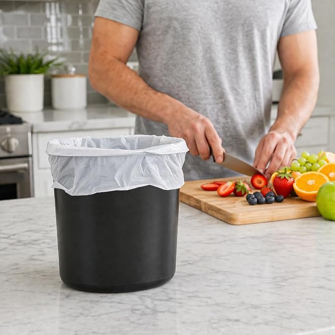 4 Gallon Trash Bag Lavender Scented (440 Count) Small Bathroom Garbage Bags Wastebasket Can Liners White Trash Bags for Home Kitchen Office Bins (440 Bags)