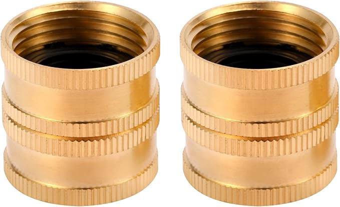 2 Pack 3/4" Garden Hose Connector with Dual Swivel for Male Hose to Male Hose, Double Female | for Male Hose to Male Hose