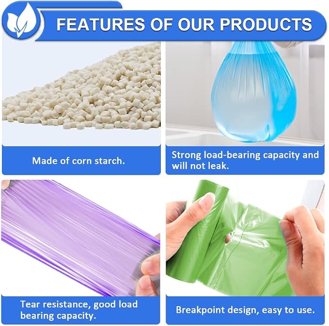 1.5 Gallon Trash Bags Small Bathroom Garbage Bags, 120 Count | Mini Trash Bags Colorful, Unscented, Also for Office Use