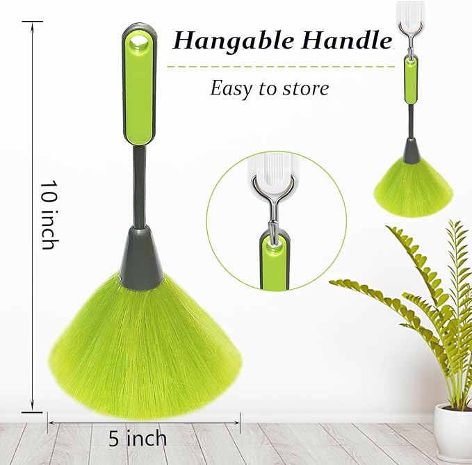 4 Pack 10 inch Microfiber Duster, Feather Duster, Grips Microfiber Delicate Duster for Cleaning Keyboard, Computer Screen, Books, Photo Frames