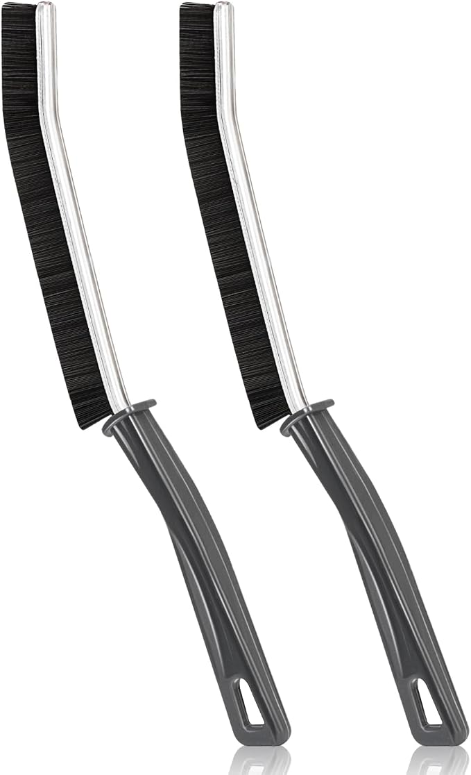 Crevice Cleaning Brush Hand-held Crevice Cleaning Tool, Gap Cleaning Brush, Crevice Cleaning Tool, Small Crevice Cleaning Brush for Kitchen Bathroom Tiles Window Track Cleaning Brush (2 Pack)