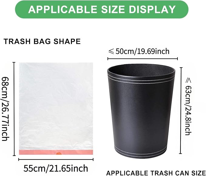 8 Gallon Trash Bags Drawstring Unscented - Magesh 5 Rolls 100 Count Medium Garbage Bag Clear White 30 Liter Strong Plastic Wastebasket Can Liners for Home Kitchen Outdoor Camping