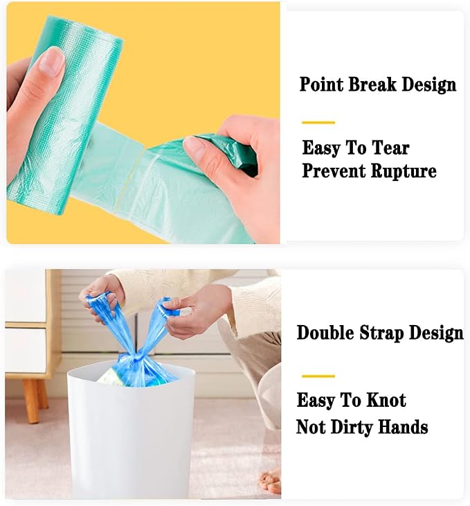 100 Count 4 Gallon Trash Bags, Small Colorful Garbage Bags with Handle for Home Office Bathroom Trash Can | Garbage Bags with Handle, For Home Office Bathroom Trash Can