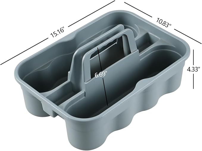 Plastic Shower Caddy Tote, 6-Pack Portable Storage Basket | Caddy Basket with Handle, Multipurpose Organizer for Bathroom, Dorm, Cleaning Supplies, Tools, Lightweight Plastic Trays