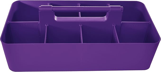 8 Compartments DIY Dividers,Large caddy, Multi Purpose, Simple, Portable, Stackable, Modern Solution for School, Office,MADE IN USA (Royal Purple)