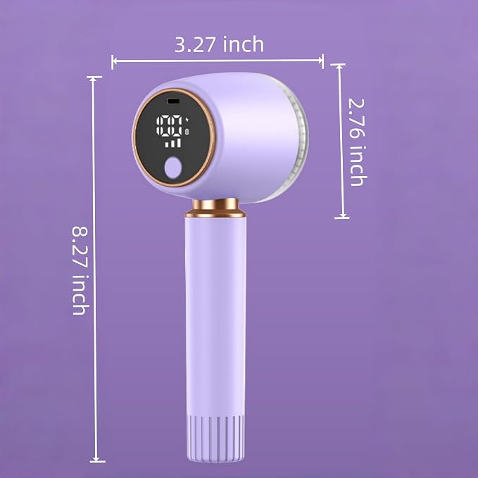 2-in-1 New Fabric Shaver and Lint Remover (Purple) | Rechargeable Electric Clothes Defuzzer with LED Display, 6 Blades & 3 Speeds for Sweater, Blanket, Furniture