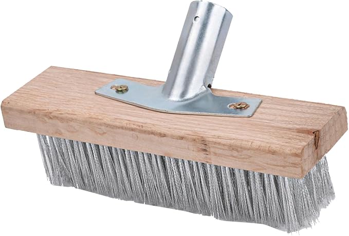 Aramox Stainless Steel Wire Deck Brush, Heavy Duty Steel Scrubber, 50cm Cleaning Tool for Decks and Garages