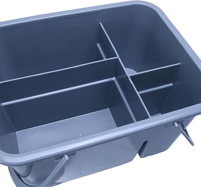 Cleaning Supplies Basket Portable Tool Storage Organizer Four Compartments Double Handle Bucket Multipurpose for Housekeeping