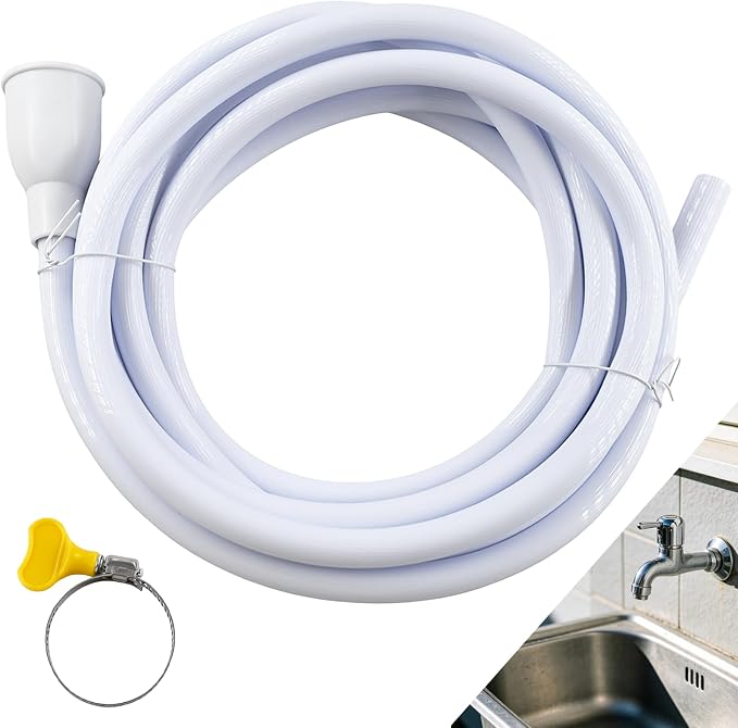 16.4FT/5M Sink Extension Hose,Sink Hose Adapter,Portable Water Transfer Accessories for Gardening, Watering, and Outdoor Cleaning with Adjustable Clamp