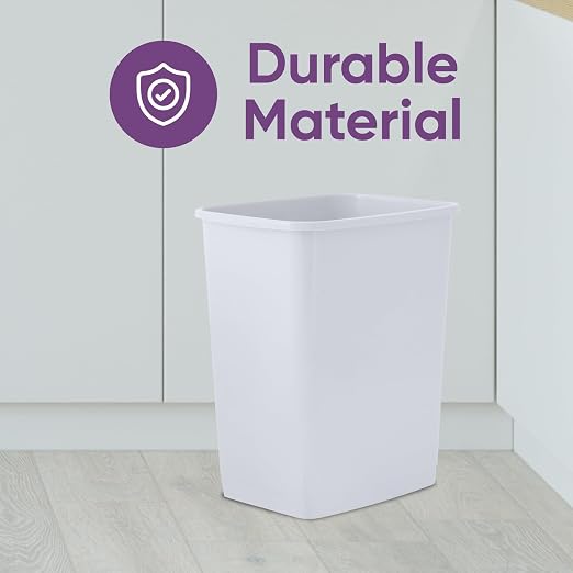 Superio 4.5 Gallon Plastic Trash Can, Waste Bin for Home, Kitchen, Office, Bedroom, Bathroom- 18 Qt (White Smoke)