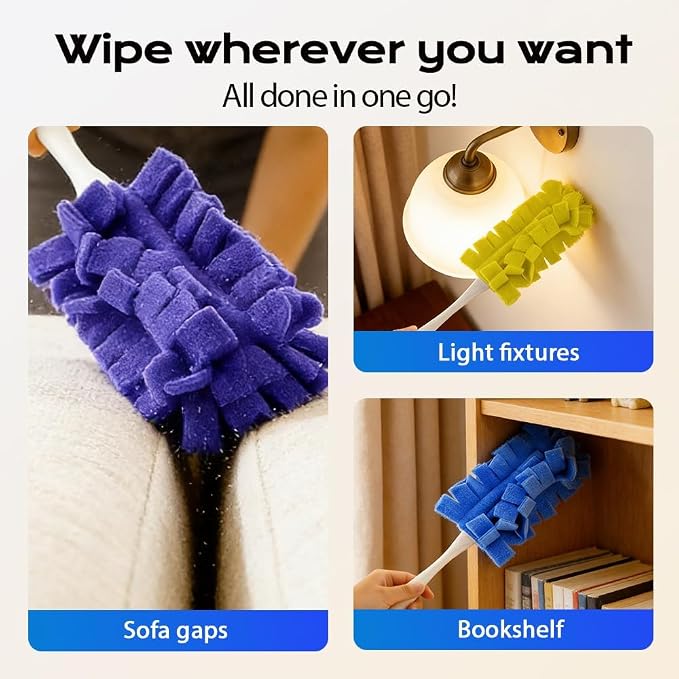 Reusable Duster Refills, 2026 Update Fleece Duster Refill Reusable Dusters for Cleaning, Washable Electrostatic Duster Refills Cleaning Pads Tools for Home, Blinds, Car, Furniture (10)