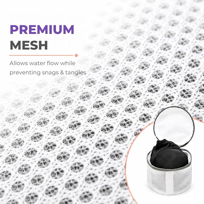 Laundry 360 Mesh Laundry Bags for Delicates - 2 Pack Sanitized Bra Wash Bags White Color | Lingerie Wash Bags | Protective Delicate Laundry Bags