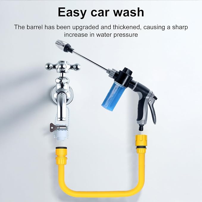 Aquoxis Pressure Washer, 15X More Powerful Extreme Water Pressure Tool with Steel Power, Qinux Aquoxis Sprayer for Waterpipe, High Pressures Water Jet with Foam Pot, Generic Aquaxis Aqui Blue D