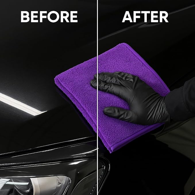 PAKS - 3 Pack Reusable Microfiber Towels - 16x24 Micro Fiber Towels Car Detailing - Plush Auto Cleaning Cloths - Dual-Sided Car Microfiber Towel - Lint & Streak-Free Wash Cloths - Cleaning Supplies
