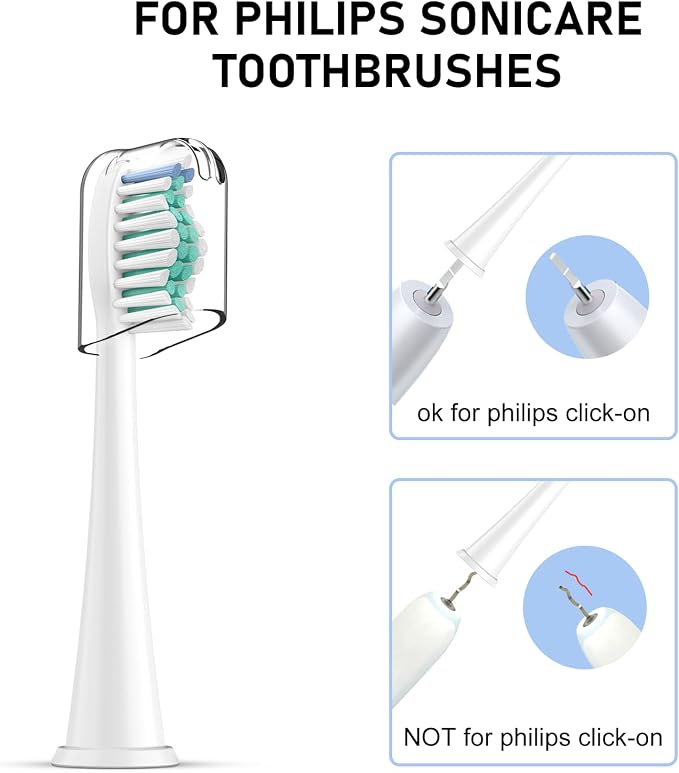 Toothbrush Heads, 4 Pack Electric Toothbrush Replacement Heads for Philips Sonicare Soft Dupont Bristles Replacement Toothbrush Heads for Oral Care