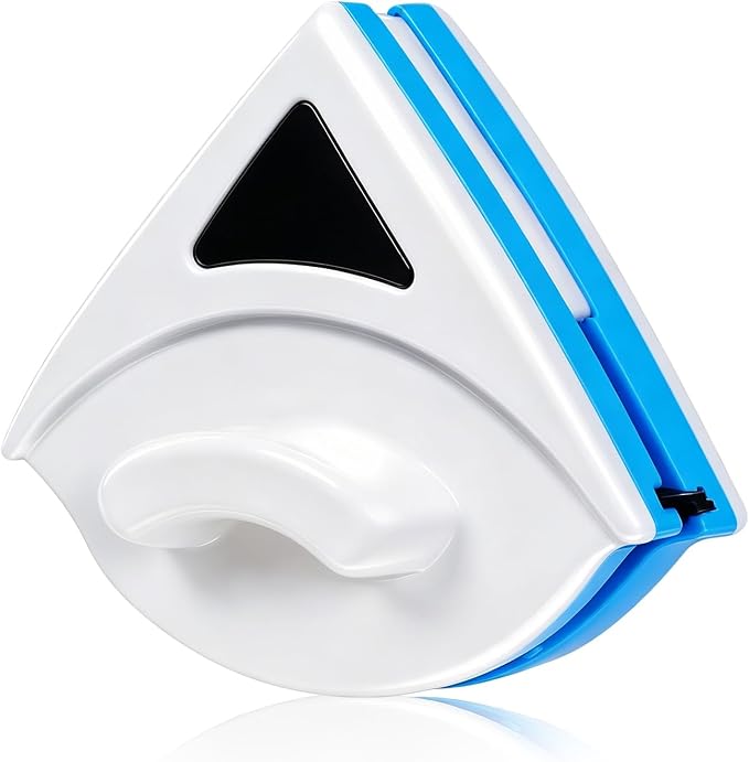 Magnetic Window Cleaner, P3‑8mm Double Sided Triangle Shape Glass Wiper Washing Brush Tool Glass Cleaner Window Cleaning Squeegee Kit for Outdoor (1PCS)