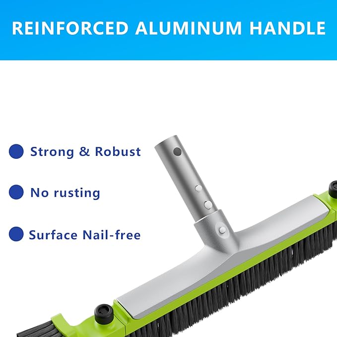 Sepetrel 20” Pool Brush Head for Cleaning Walls,Heavy Duty Inground/Above Ground Swimming Pool Scrub Brushes with Premium Strong Bristle & Reinforced Aluminium Back