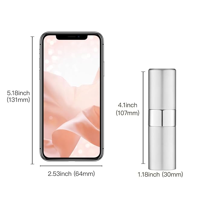 Travel Perfume Bottle Refillable 20ml, Cologne Spray Atomizer Large, 2PCS | Empty spray for fragrance, leak proof, mini size, twist up, portable, refill small decanter, for men & women, TSA friendly