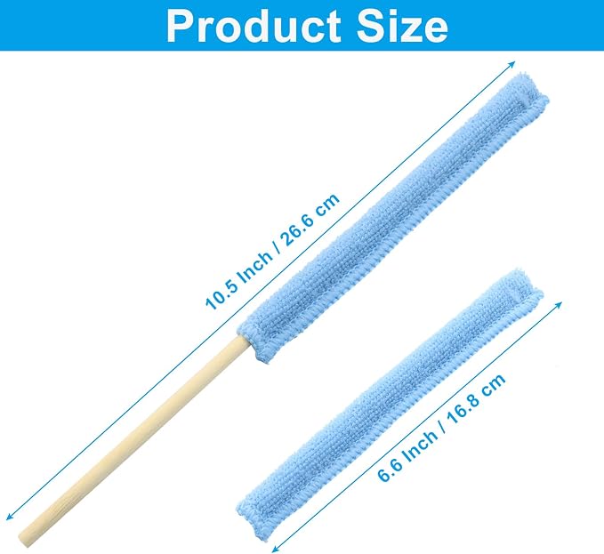 6 Pcs Microfiber Detail Duster Sticks | Mini Duster Crevice Cleaning Tool Kit, For Car Air Vents, Home Blinds, Fans, Windows, Small Spaces, Gap Dust Cleaner