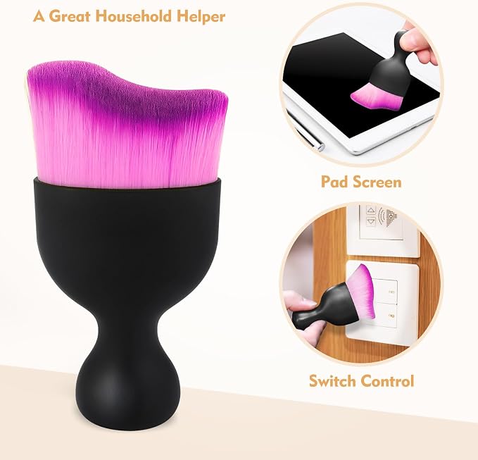 Car Interior Cleaning Brush Car Duster Interior with Ultra Soft Bristles | Auto Detailing Brushes Dusting Car Accessories for Dashboard, AC Vents, Leather, Scratch-Free (2P_DoublePurple)