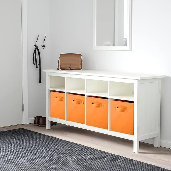ShellKingdom Storage Bins, Foldable Fabric Storage Cubes And Cloth Storage | Storage Organizer For Closet And Toys, 10.5x10.5x11 INCH, 2 Pack (Orange)