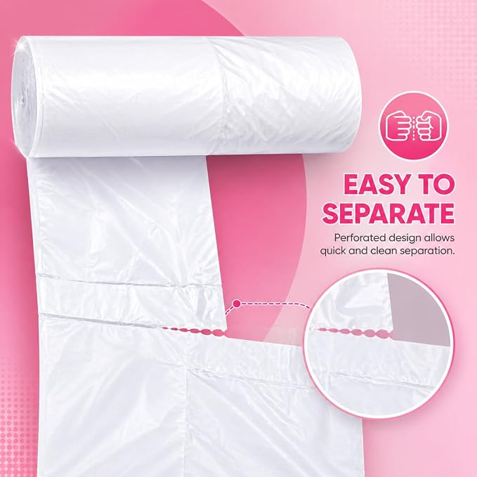 2.6 Gallon Scented Trash Bags with Handles (300 Bags) Small Bathroom Garbage Bags Wastebasket Can Liners for Home Office Bins (Cherry Blossom, 300 ct.)