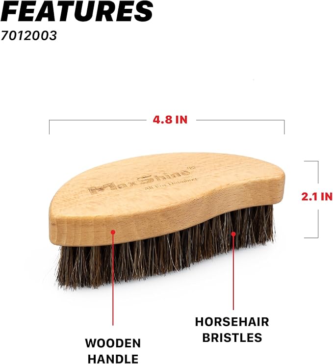 Maxshine Universal Ergonomic Interior Detailing Brush | Soft Horsehair & PP Bristles | Durable Car Cleaning Brush for Leather Seats, Upholstery, Dashboards & Interior Fabric Surfaces
