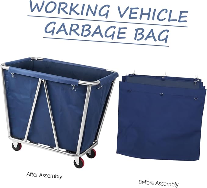 Veemoon Oxford Cloth Laundry Cart Replacement Bag Storage Organizer for Housekeeping Removable Laundry Storage Portable Cleaning Supplies Ample Capacity for Efficient Organization